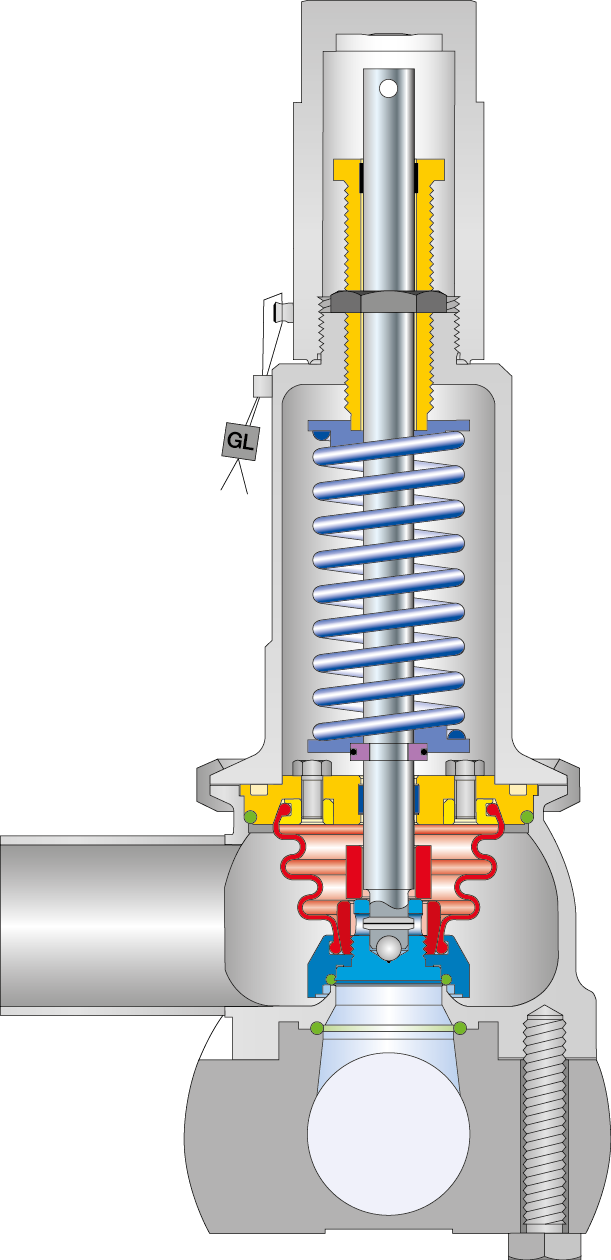 Clean Service Sécurité valve de lecture type   485 Vue en coupe